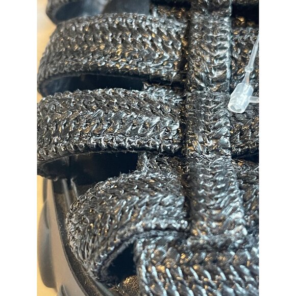 New Cape Robbin Modestia Chunky Black Woven Strap Sandals Women's Size 8 - Picture 3 of 9
